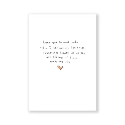 Love you so much - Heart goes squeze greeting card A6