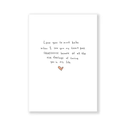 Heart goes squeeze greeting card A6