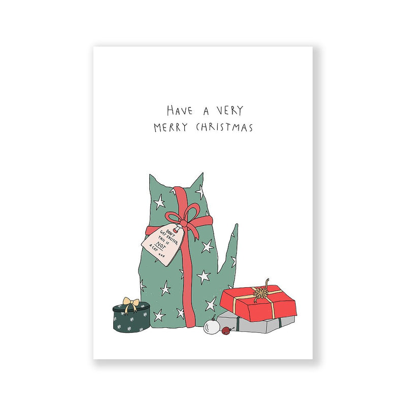 This is not a cat Christmas greeting card A6