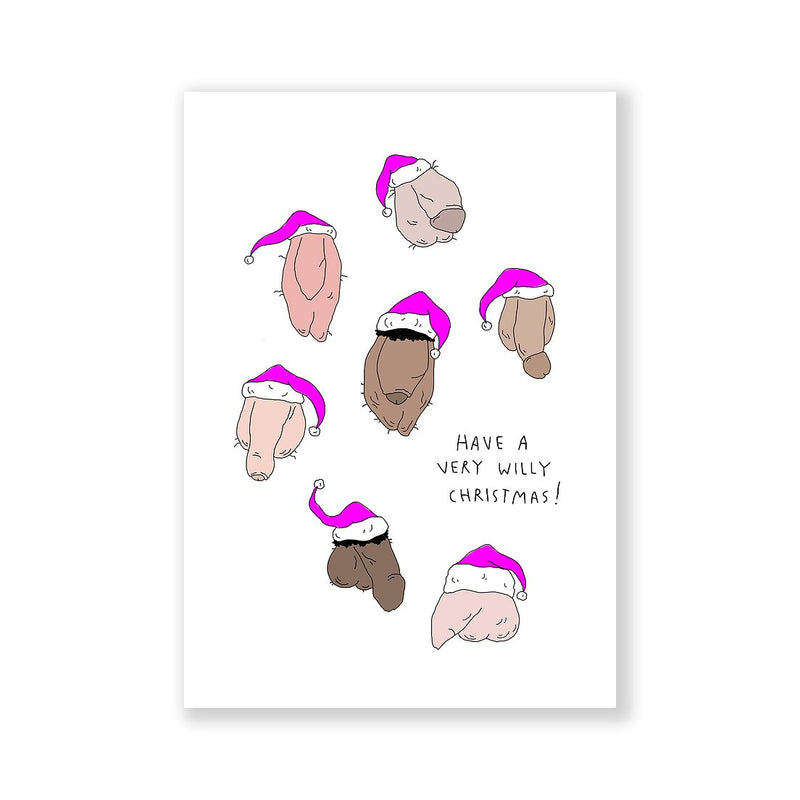Christmas willy greeting card A6