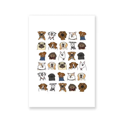 Dog heads Postcard A6