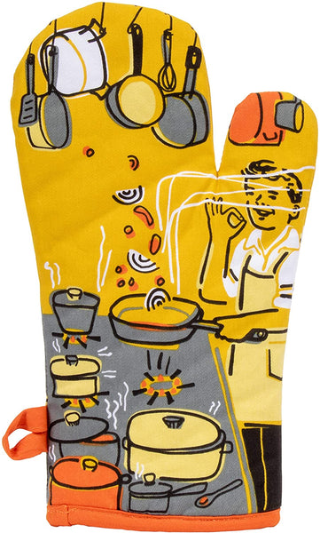 Man with a Pan Oven Mitt