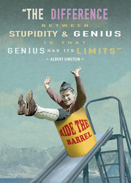 "Stupidity and Genius" Einstein Quote Greeting Card