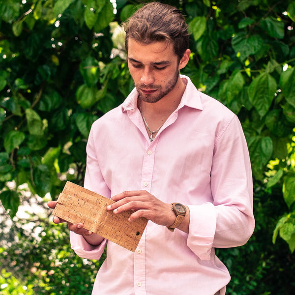 Rustic cork wallet for men