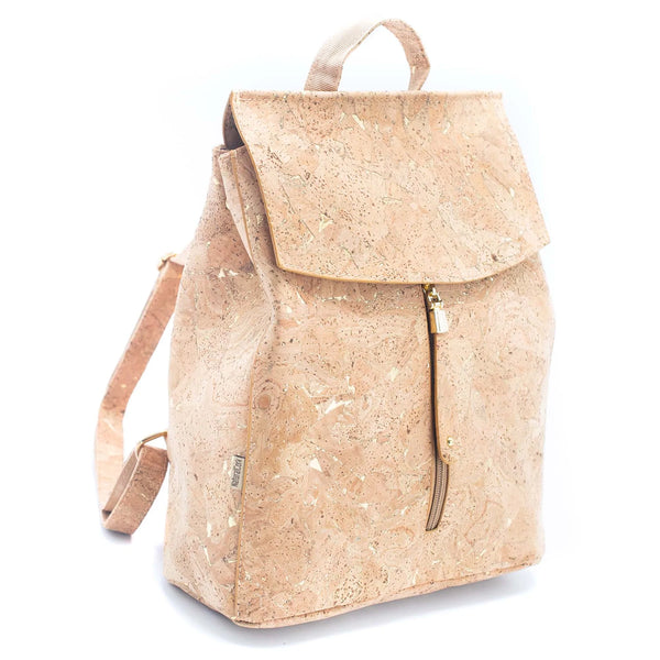 Natural cork with golden backpack