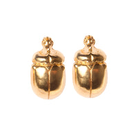 Gold Scarab Earrings