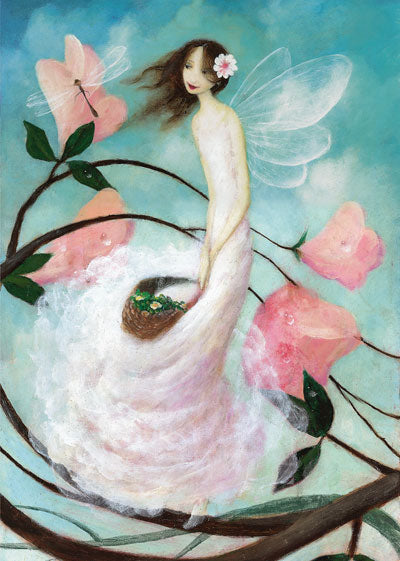 White Flower Fairy Greeting Card by Stephen Mackey