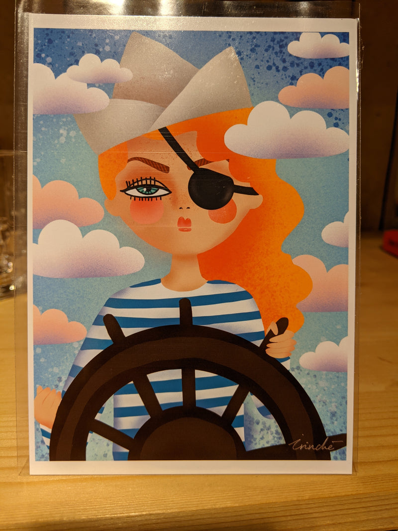 lady sailor A6 postcard