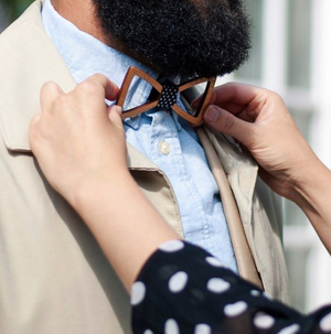 Wooden bow-ties with cut-outs various styles