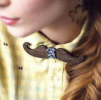 Moustache wooden bow-ties various colours