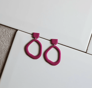 Lightweight Polymer Clay Earrings / Round