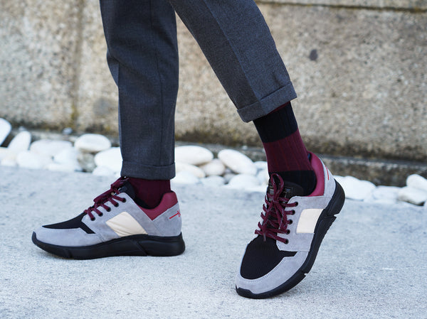 WM Stripes Canale Blue/Burgundy Socks