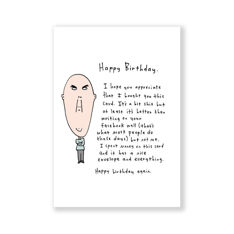Grumpy Happy Birthday Card A6