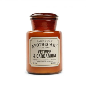 Apothecary Glass Candle - Vetiver & Cardamon 226g