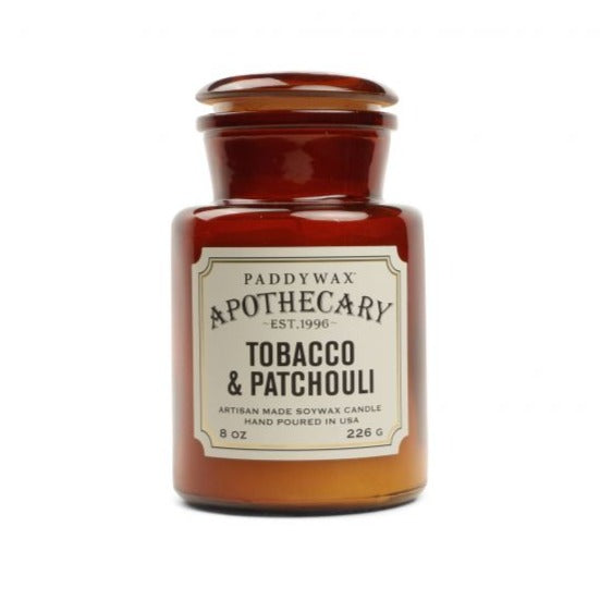 Apothecary Glass Candle - Tobacco & Patchouli (226g)