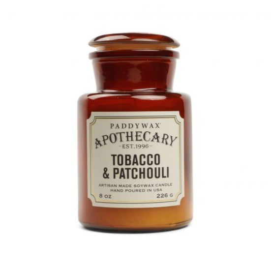 Apothecary Glass Candle - Tobacco & Patchouli 226g