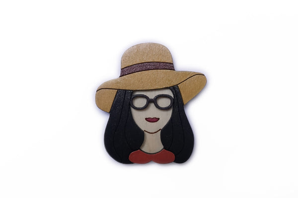 Girl faces brooches (various styles)