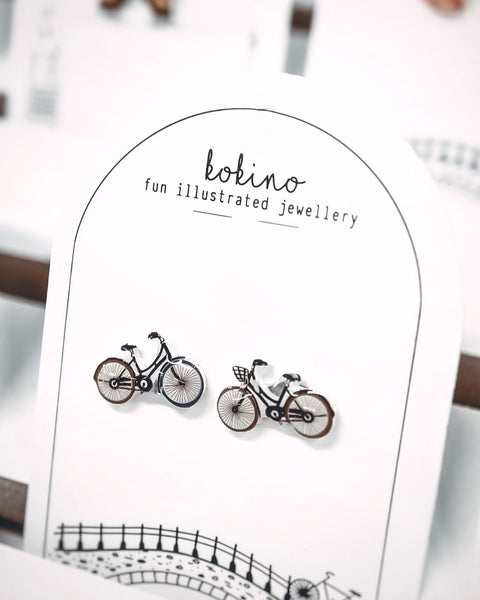 Bikes stud earrings