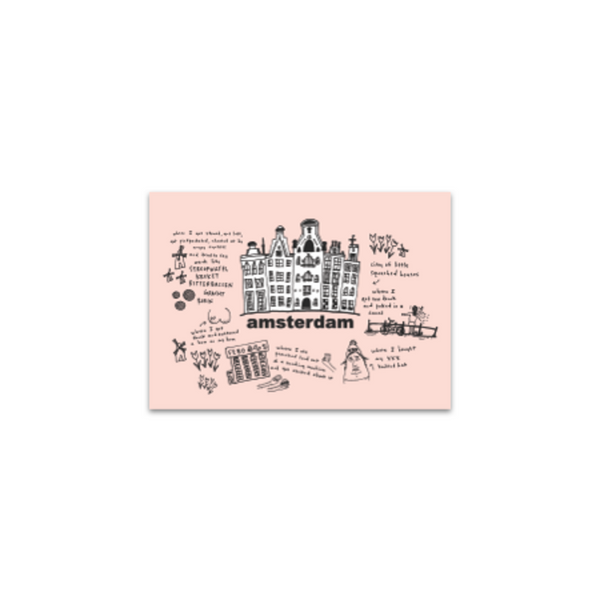 Amsterdam Postcard Pink A6