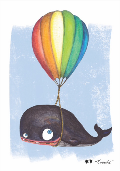 The flying whale (Baleine) A6 poster