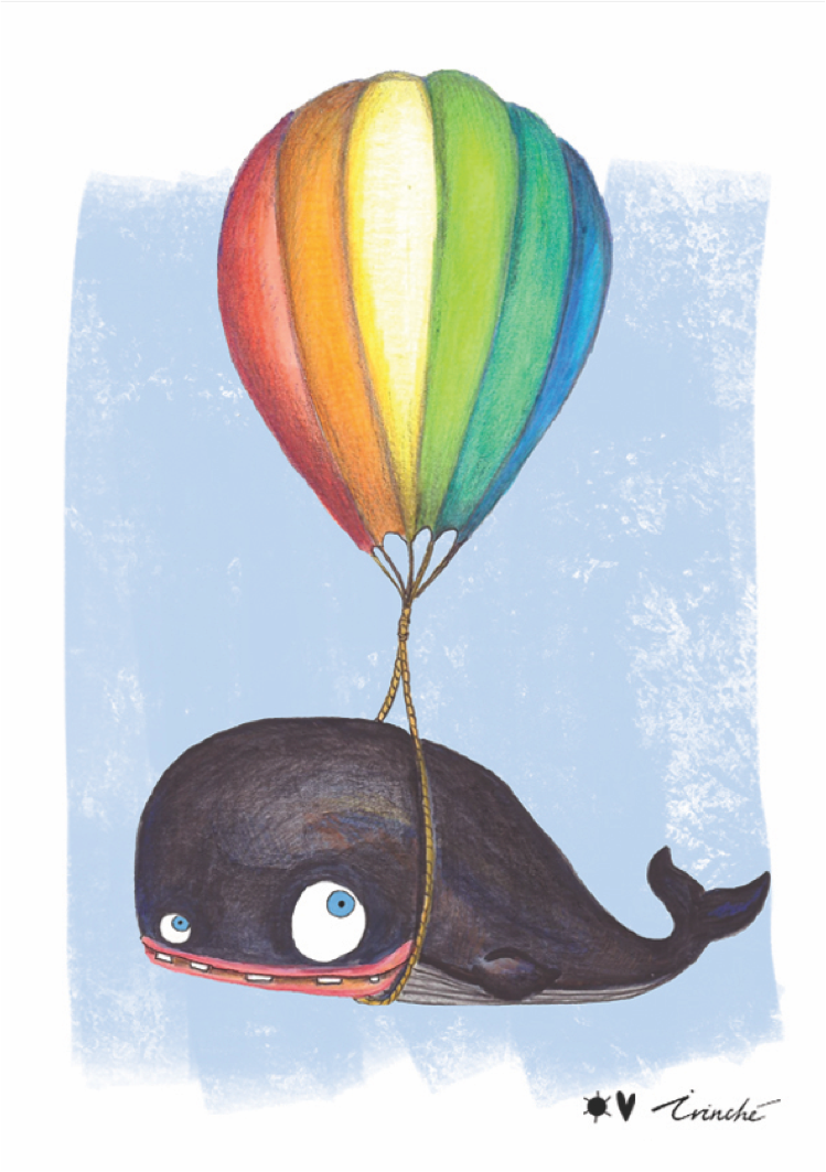 The flying whale A6 poster