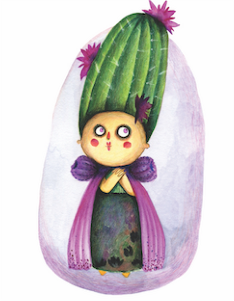 Lady Cactusson A6 postcard