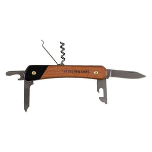 7 in 1 Pen Knife Multi Tool Wood Handles & Titanium Finish