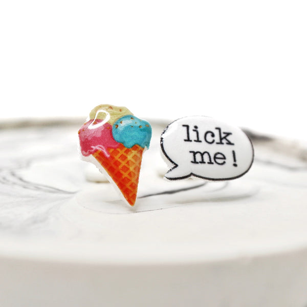 Ice cream lick me double brooch