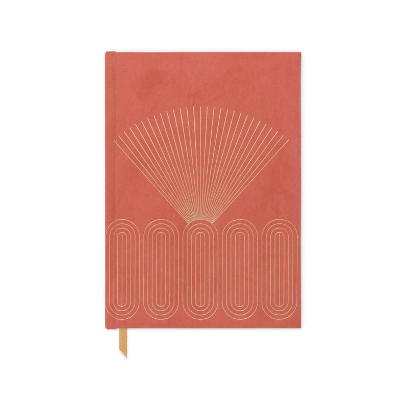 Hard Cover Suede Cloth Journal W/Pocket
