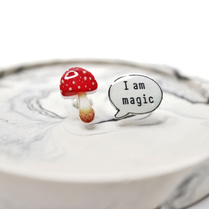 Magic mushroom double brooch