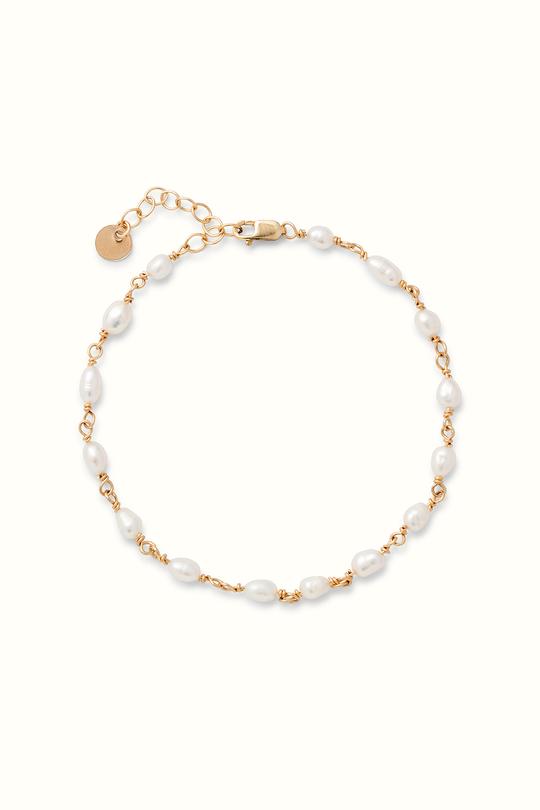 Arabella Pearl Rosary Bracelet Gold Filled