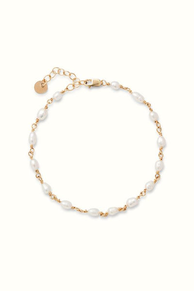 Arabella Pearl Rosary Bracelet Gold Filled