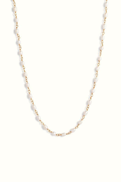 Arabella Pearl Rosary Necklace Gold Filled