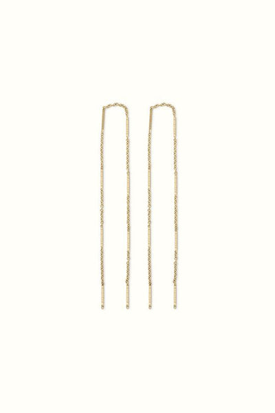 Charlie Bar Chain Threader Earring Gold Filled