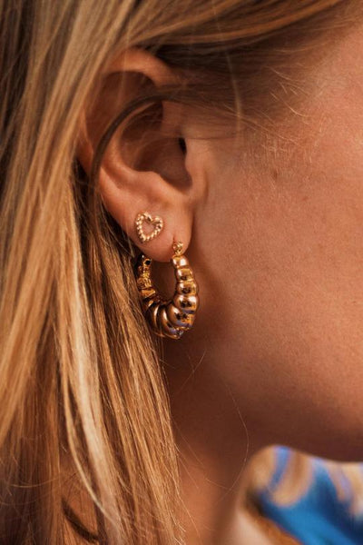 Meryl Heart Stud Earring Gold Filled