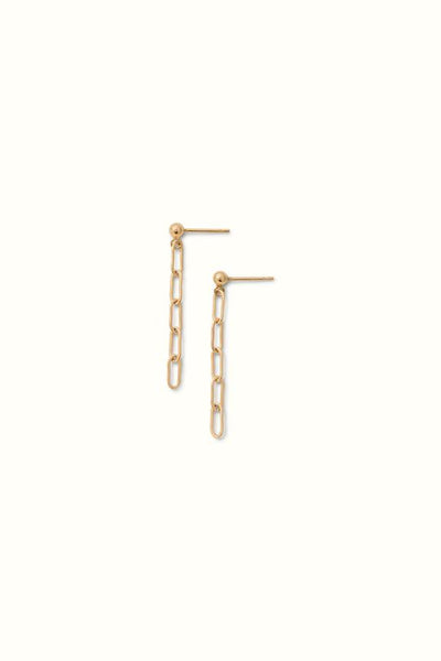 Raven Paperclip Drop Earring Gold Filled