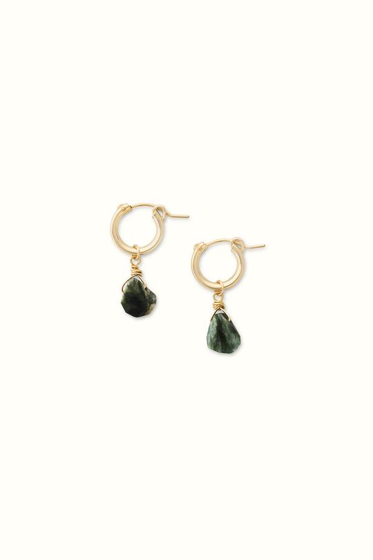 Ray Seraphinite Hoop Earring Gold Filled