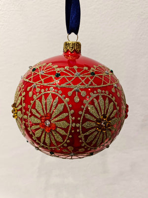 GlitterLab Gold Lace on Red Ball