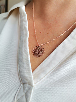 Lotus Circle Necklace - pure copper